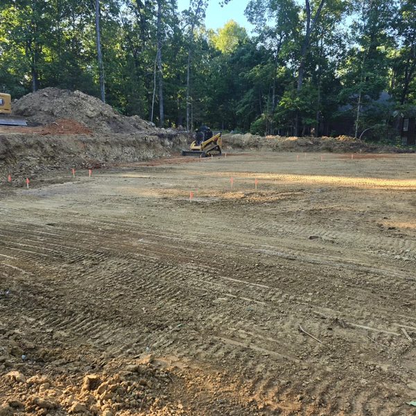 Compacted building pad graded flat and ready to build on